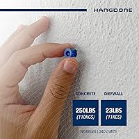 Vista 4 de Anclajes de pared acanalados #10-#12 de 1-1/4 pulgadas con tornillos, paquete de 100, azul, anclaje de plástico para paneles de yeso/hormigón