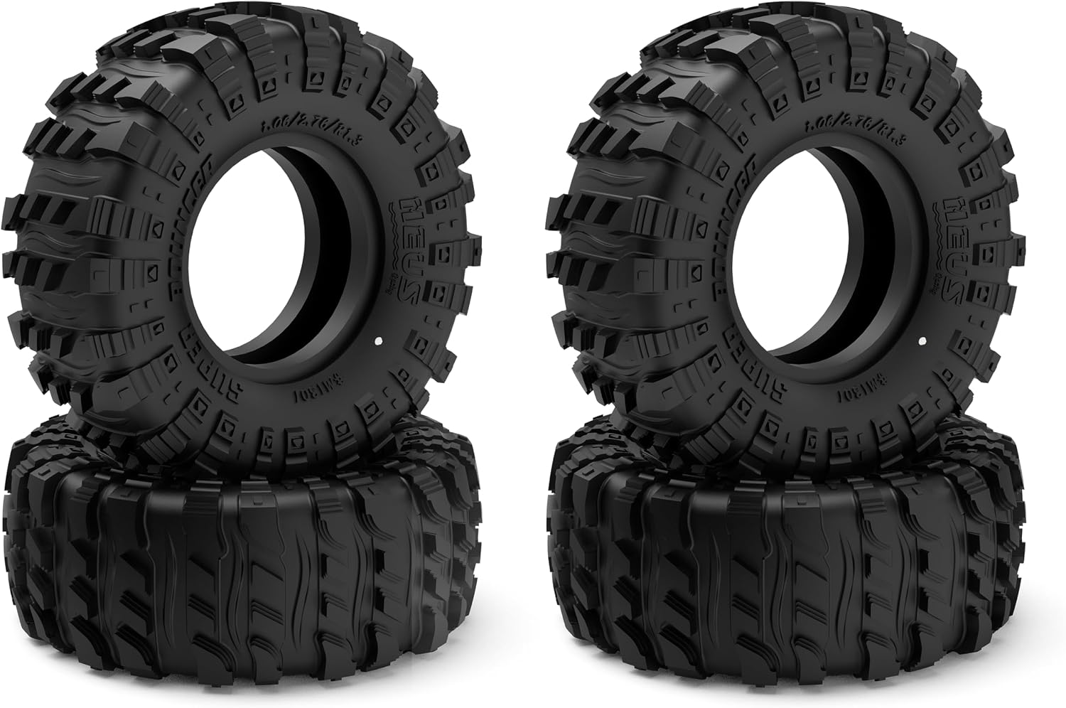MEUS RACING 1.3 Tires - MS6 Super Bouncer Crawler Tires for TRX4M SCX24 FCX24 AX24 1/24 1/18 RC Crawler, 1.06/2.76/R1.3, #M1301