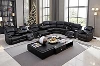 Vista 17 de A Ainehome Juego de Sofá Seccional Reclinable con Almacenamiento, Juegos de Sofá de Pana Reclinables Seccionales Manuales para Sala de Estar con 3