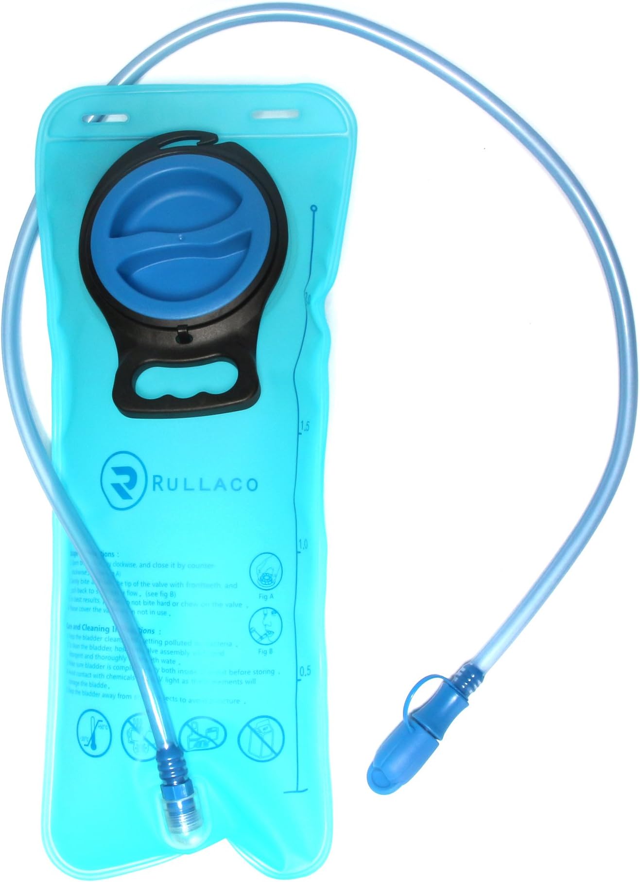Rullaco Hydration Bladder - 2L (70oz) Leakproof BPA Free FDA Approved Water Bladder - Easy to Clean Large Opening Hydration Pack Reservoir - Most Durable Health Gear for Backpacking Hiking Camping Climbing Cycling Trekking Fishing Running Travel - Portable TPU Bag Backpack Hydration System