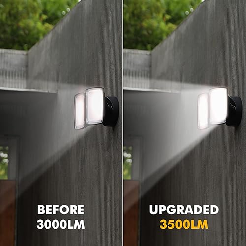 Miniatura 5 de LUTEC Paquete de 2 luces LED de 3000 lúmenes, 32 W, 5000 K, reflectores integrados de doble cabeza para exteriores, atardecer a amanecer,