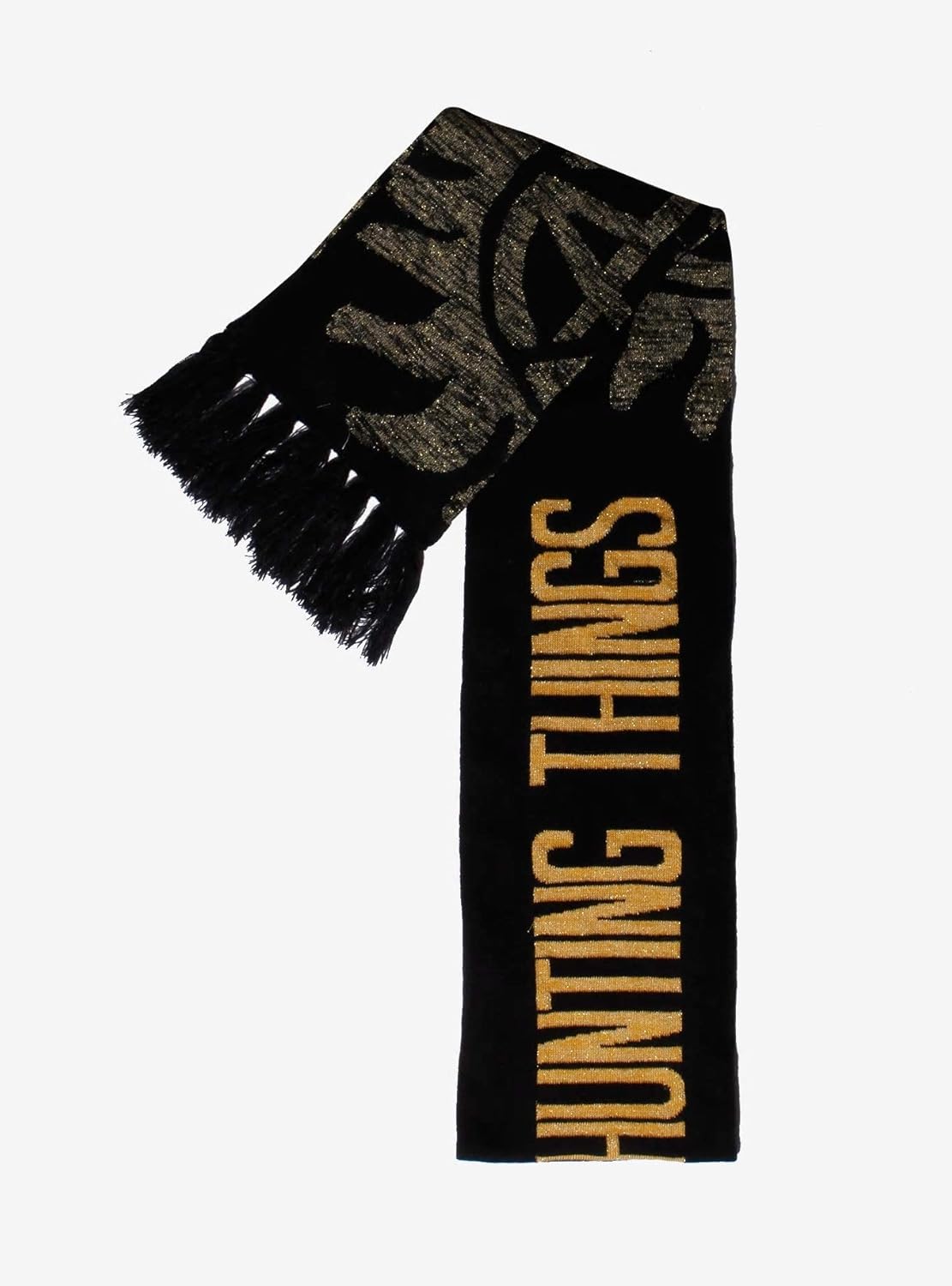 Supernatural Gold Marled Logo Pentagram Scarf, Black, One Size : Clothing, Shoes & Jewelry