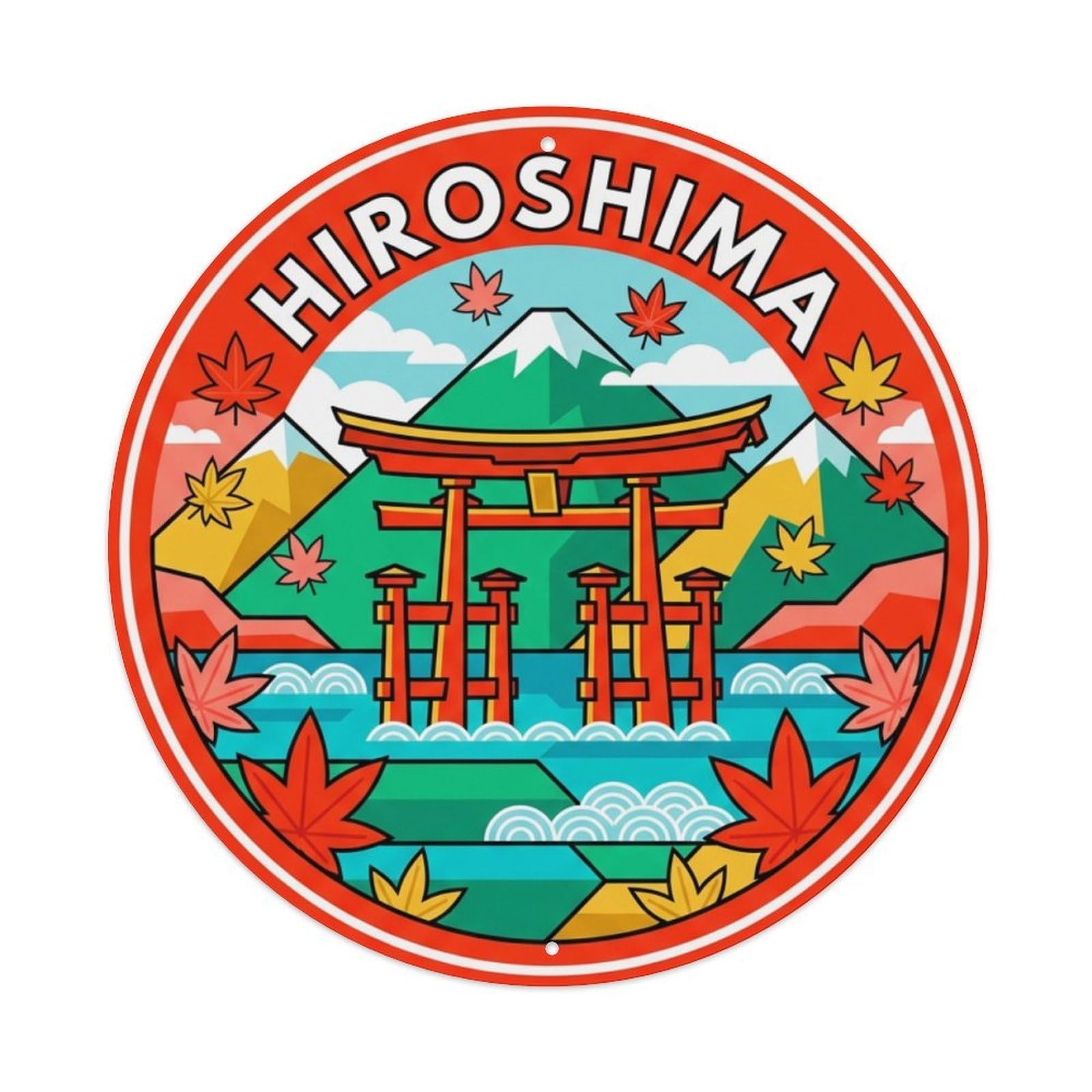 Travel Vintage Japan Hiroshima Metal Tin Sign