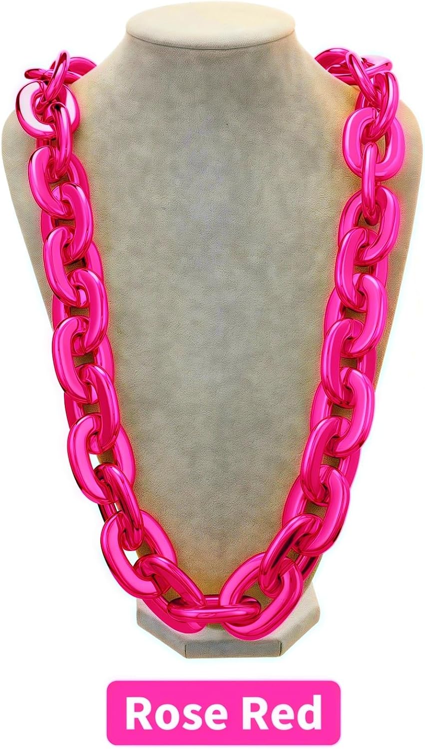 Jumbo Plastic Chain Necklace Hip Hop Rapper Gold Chain for Party Costume Accessory, 31.5Inch/35.4Inch/39.4Inch