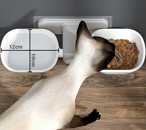 Miniatura 8 de Tazón de comida para gatos montado en la pared, Tazones elevados para gatos, Cuencos para gatos para alimentos y agua, Tazones elevados para comida