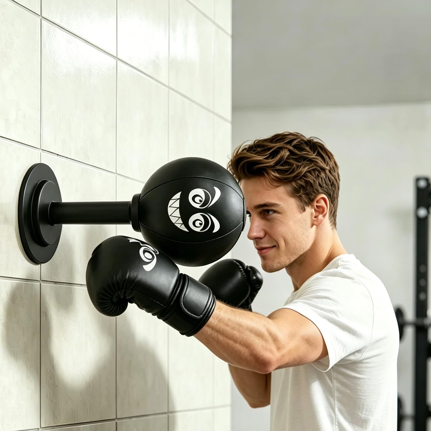 Punchingball Tisch mit Saugnapf, Desktop Boxsack mit Feder & Luftpumpe, Mini Punching Rage Bag für Büro und Zuhause, Freistehender Stressabbau Boxsack für Chef Kollegen und Freunde