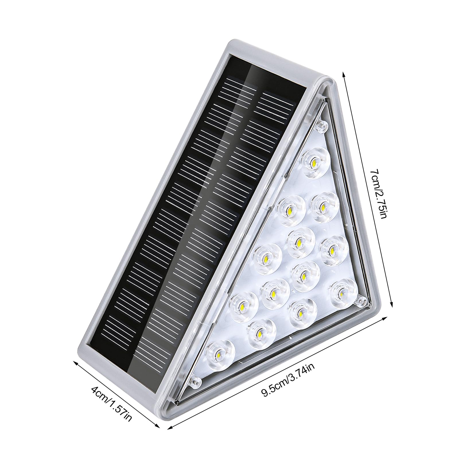 Lampy solarne do użytku na zewnątrz, oświetlenie schodów, 13 diod LED, solarne lampy na schody, IP68, wodoszczelne lampy ogrodowe, oświetlenie schodów LED, do ogrodu, tarasu, patio (4 białe