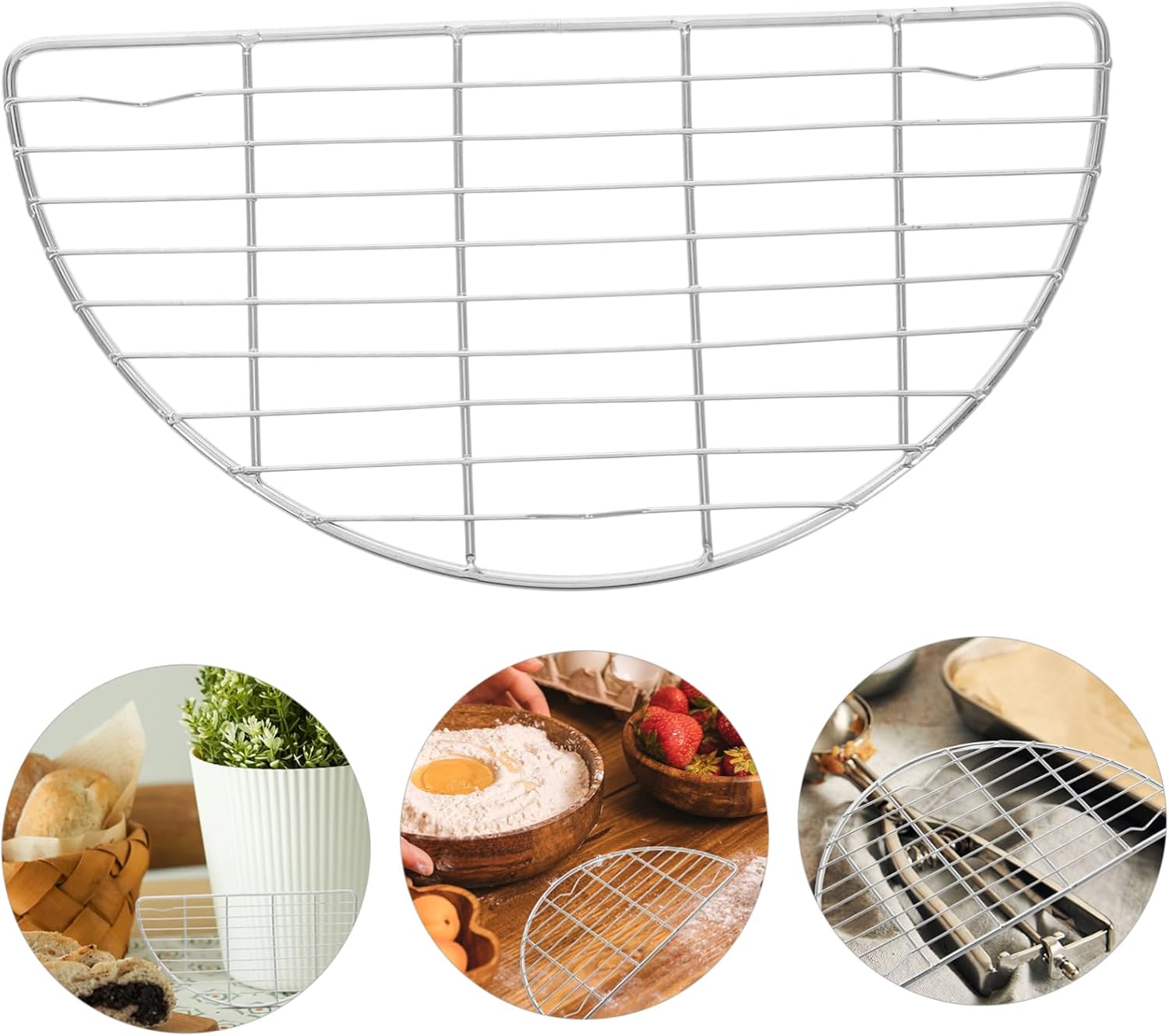 Stainless Steel Semi-circular Baking Rack 2pcs for Cooling