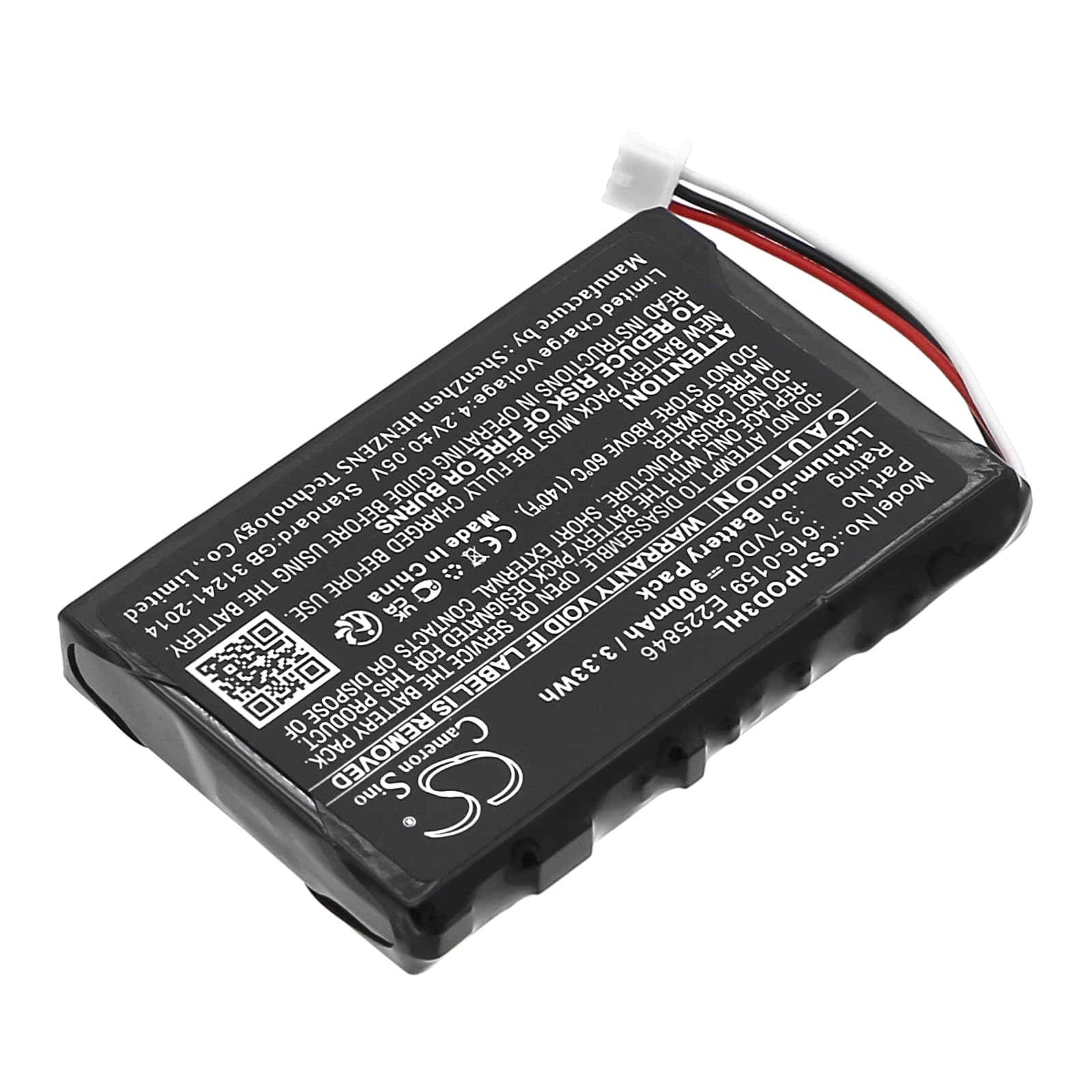 TECHTEK akku Kompatibel mit [Apple] iPOD 10GB M8976LL/A, iPOD 15GB M9460LL/A, iPOD 20GB M9244LL/A, iPOD 30GB M8948LL/A, iPOD 3th Generation, iPOD 40GB M9245LL/A Ersetzt 616-0159, für E225846 FBA