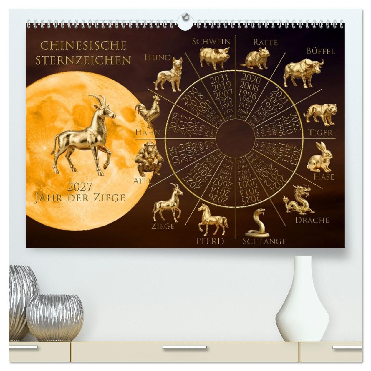 Chinesische Sternzeichen (hochwertiger Premium Wandkalender 2027 DIN A2 quer), Kunstdruck in Hochglanz: 2025 - das Jahr der Schlange (CALVENDO Hobbys)