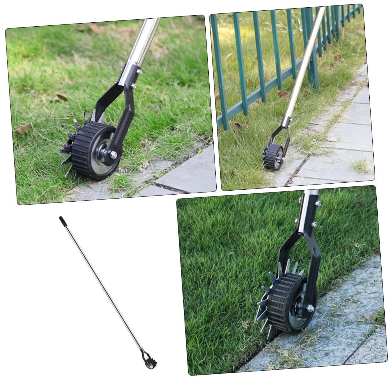 Rad Rotations Metallkantenschneider mit Edelstahlgriff für Rasen und Garten Handkantenschneider mit Gummigriff und Einfachem Transport