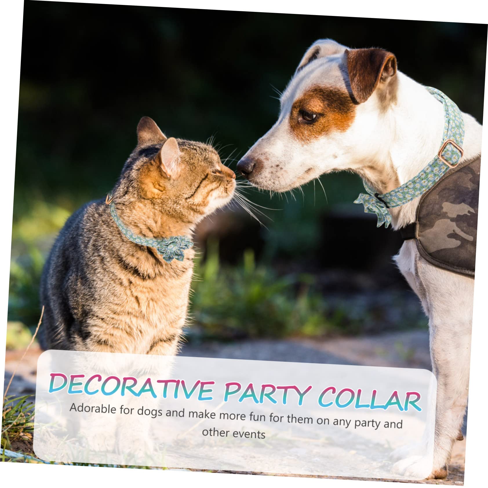 PRETYZOOM 4 Pz Collare Per Animali Domestici Ornamento Del Collo Del Cucciolo Gatto Lega L'anello Al Collo Collari Decorativi Per Cani Decorazioni Floreali Sciarpa Cotone Scritte