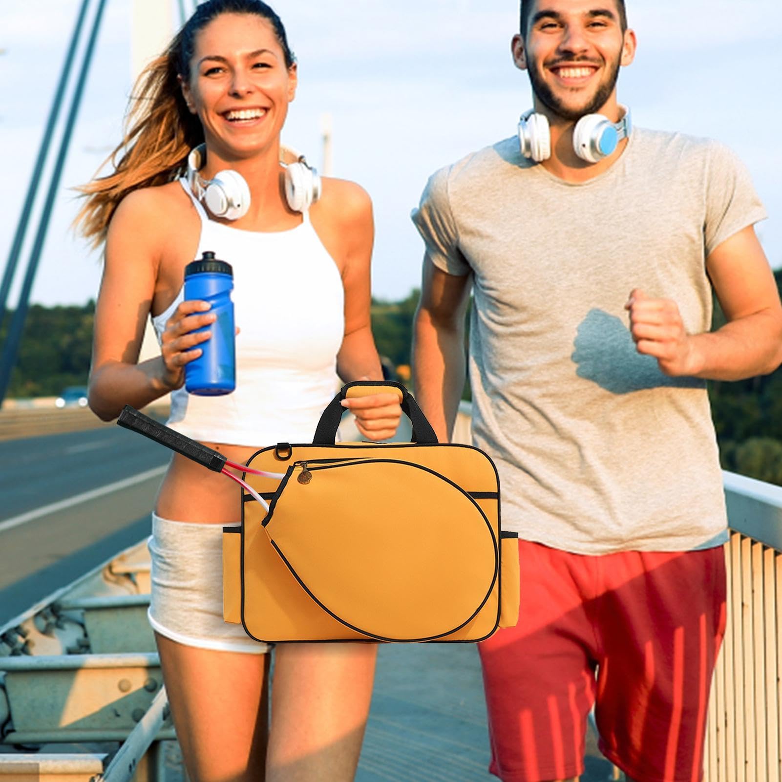 Bolsa de raqueta de tenis, mochila de bádminton, mochila deportiva para raqueta deportiva, bolsa impermeable con bolsillos, capacidad para 3 raquetas, bolsas de transporte de tenis multifuncionales