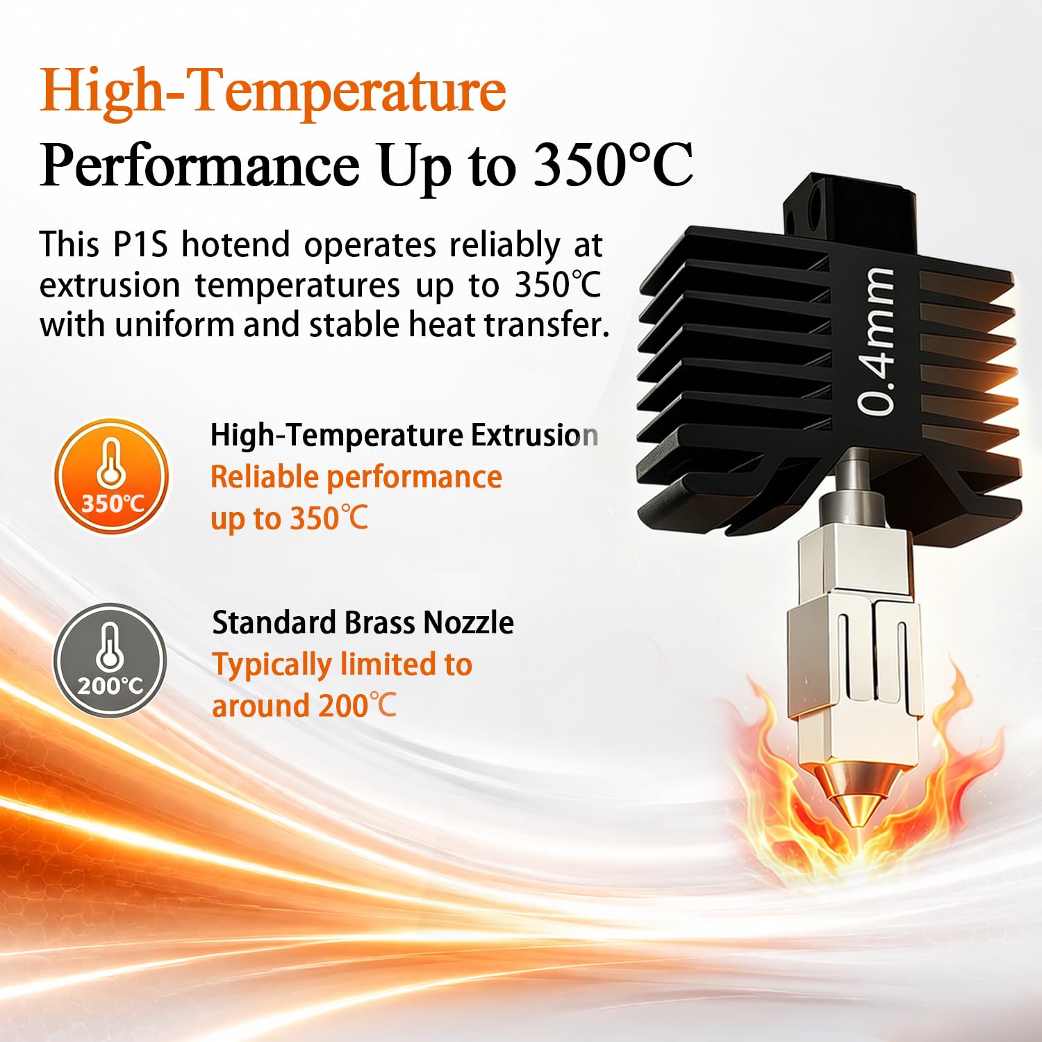 Upgraded 0.4MM P1S/P1P Hotend Hot End Full Assembly Print Head Leak-Proof