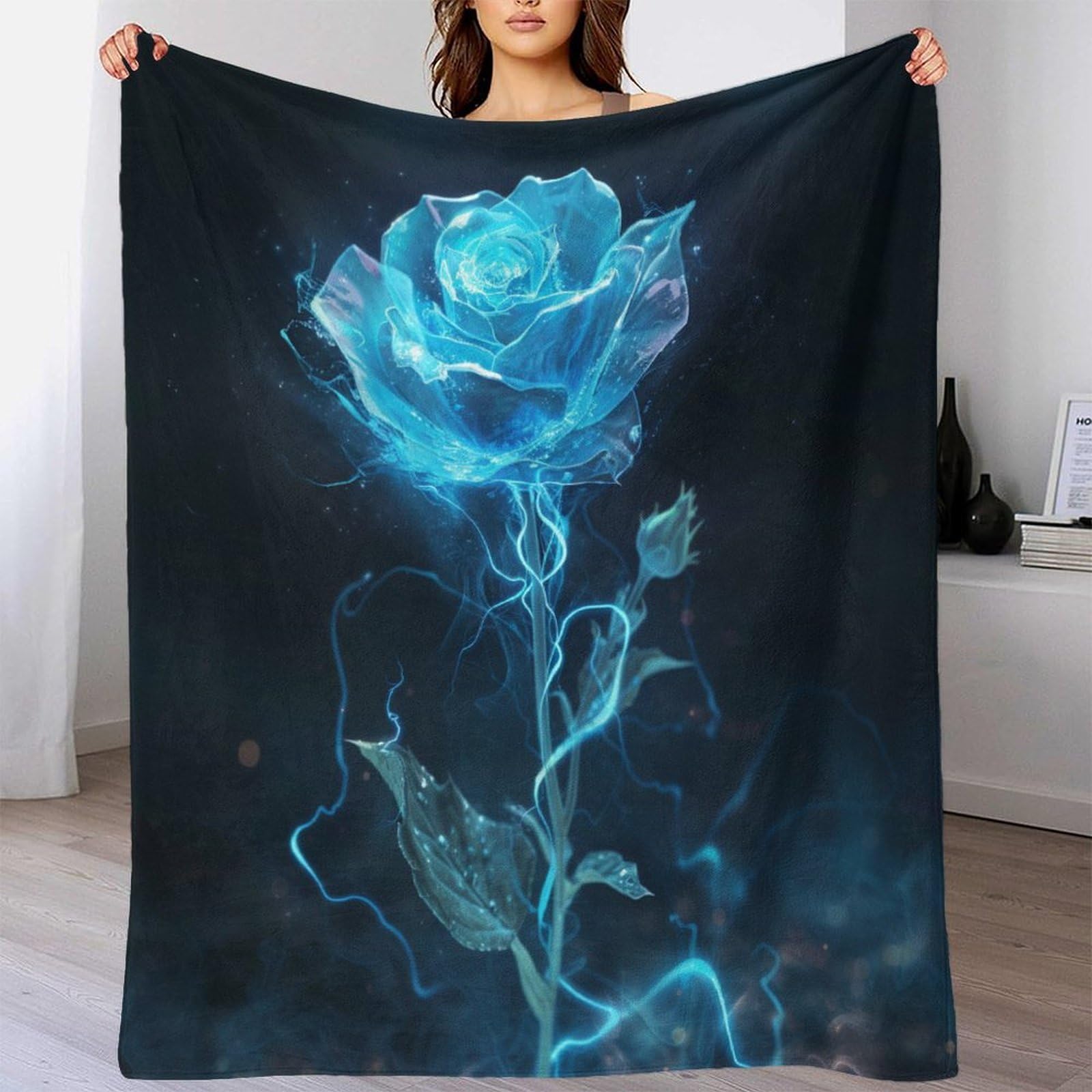 Rosa blu neon Coperta in Flanella Impianto Stampa 3D Peluche Coperte Caldo Morbida Per Ragazzi Ragazze Coperta Termica ，per Divano Letto Ufficio 80x90inch(200x230cm)