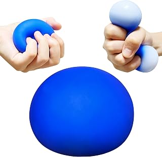 Squishy Stress Balls for Kids and Adults, 2.4" Dough Ball Sensory Toys, Fun Squishy Toys for Sensory Play, Fidgeting, and Relaxation, Kids Party Favors Squeeze Toys | Blue Squeeze Ball