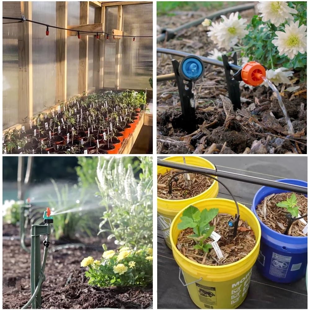 Tuyau d'arrosage goutte à goutte 1/4 ", 4/7mm, Micro Tube d'irrigation noir for système d'arrosage de jardin et de serre(15M)