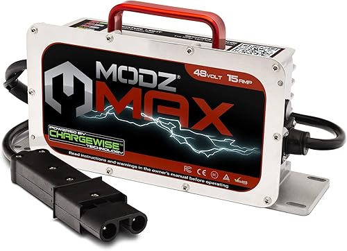MODZ Max48 - Cargador de batería para carrito de golf de 15 amperios compatible con modelos Yamaha G19 - G22 de 48 voltios