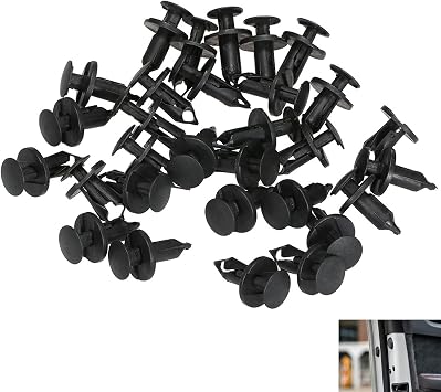 50 Pcs Longer Trim Panel Fixing Clips, Body Fastener Rivets Compatible with ATV UTV, Universal Car Interior Fasteners for Door Card, Carpet Lining, Dashboard, Bumper, Rivet Panel Retainer Kit(Black)
