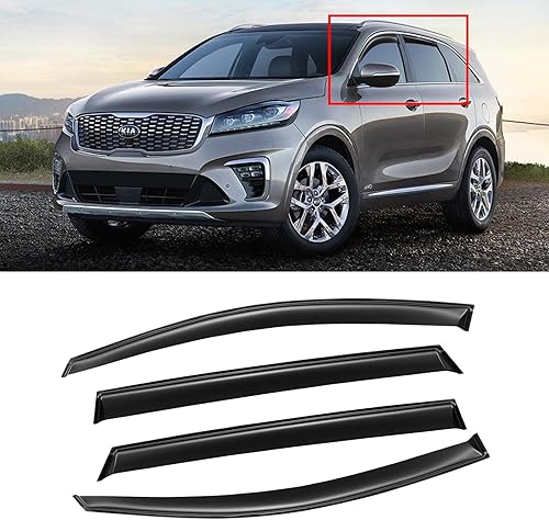 Miniatura 334 de Visera de ventana para Toyota 4Runner 2010-2024, protectores de lluvia de canal exterior, deflector de ventilación, sombra de viento, humo oscuro