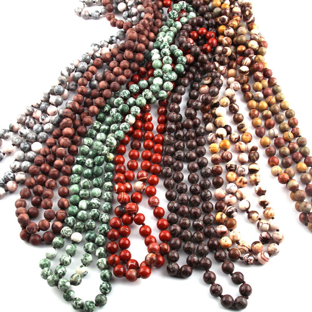 Fashion Boemian Jewelry 108pc Naturale con Goccia in annodata a Ciondolo Donna Collana Etnica, Forma Bohémien Pietra cruda, Gioielli girocolosi di Gemma per Donne da Uomo Dono UI