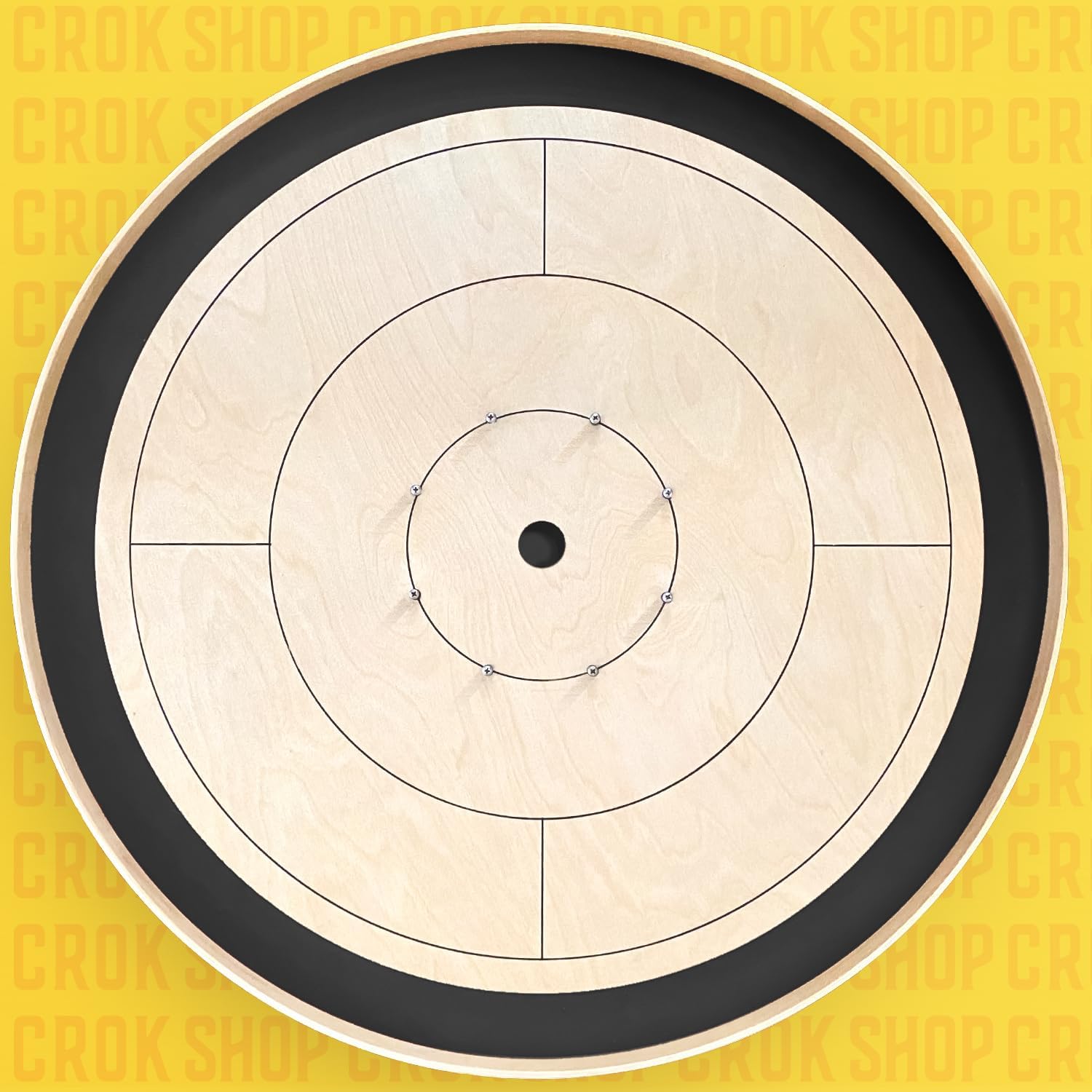 Tournament Crokinole Board – 26" Regulation Size | Solid Wood Fast Surface | Professional Game Set w/Discs & Carry Bag | Approved by National Crokinole Association Standards - Black