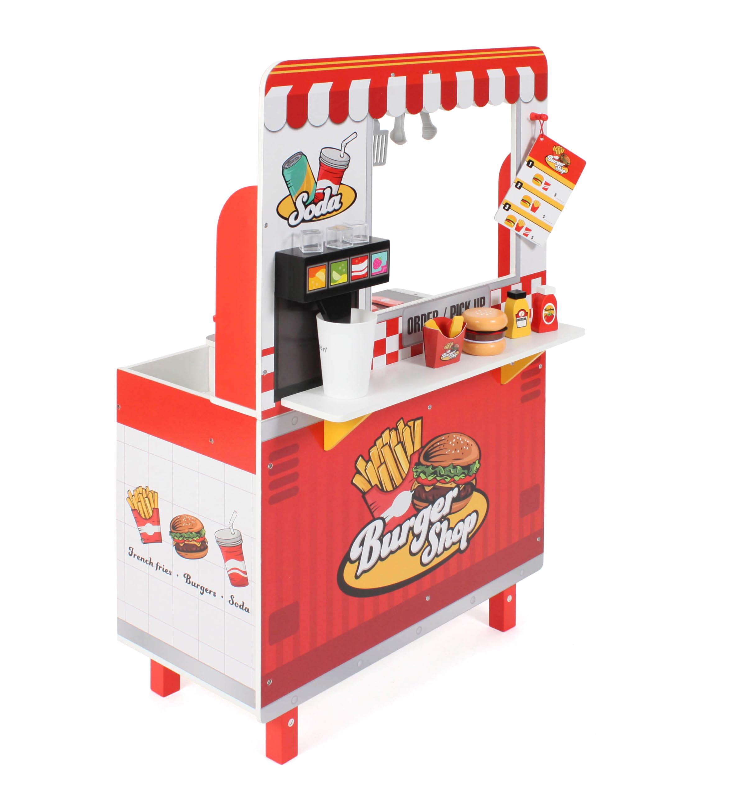 Bayer Chic 2000 Burgerladen | Holz | Mit Grill, Fritteuse & Getränkestation | Realistischer Burgerladen aus Holz. Inkl. Grill, Fritteuse & Getränkespender. Fördert Rollenspiel & Kreativität ab 3 Jahren.