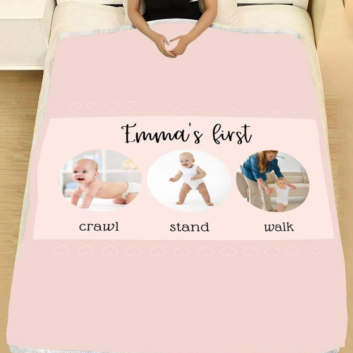 Personalized Baby Milestone Blanket Baby Shower Gender Reveal Present for Baby Girls New Mom Gift Customized Blankets with Photos Personalized Kids Blanket with Name for Goddaughter (30x40) image 5