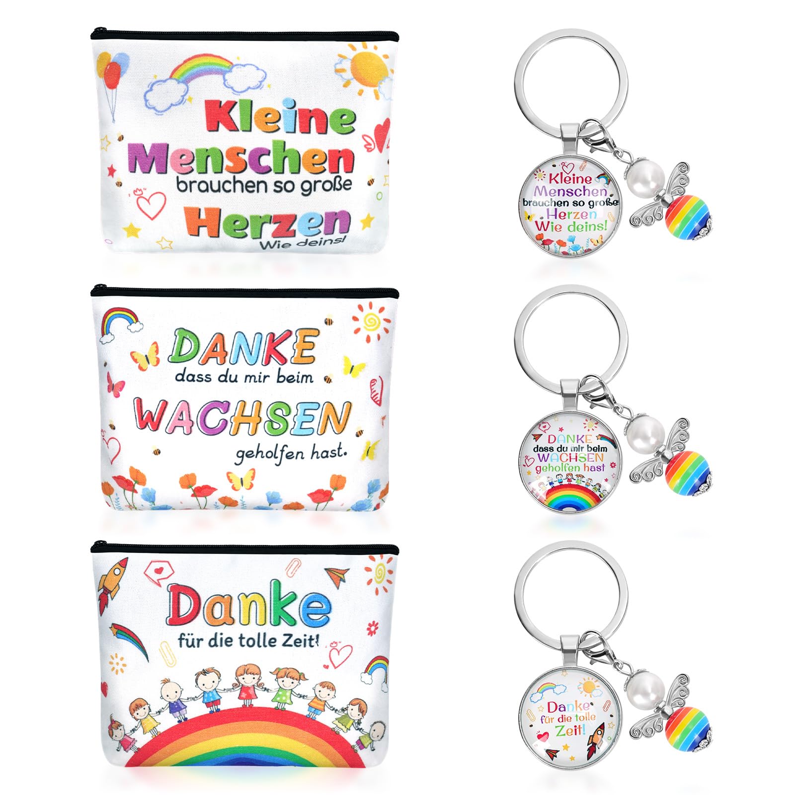 GADITIEK Abschiedsgeschenk Erzieherin, Erzieherin Geschenk Schlüsselanhänger Kosmetiktaschen für Frauen, Kindergarten Abschied Geschenk für Lehrerin Erzieher Dankeschön Geschenk von Schülern