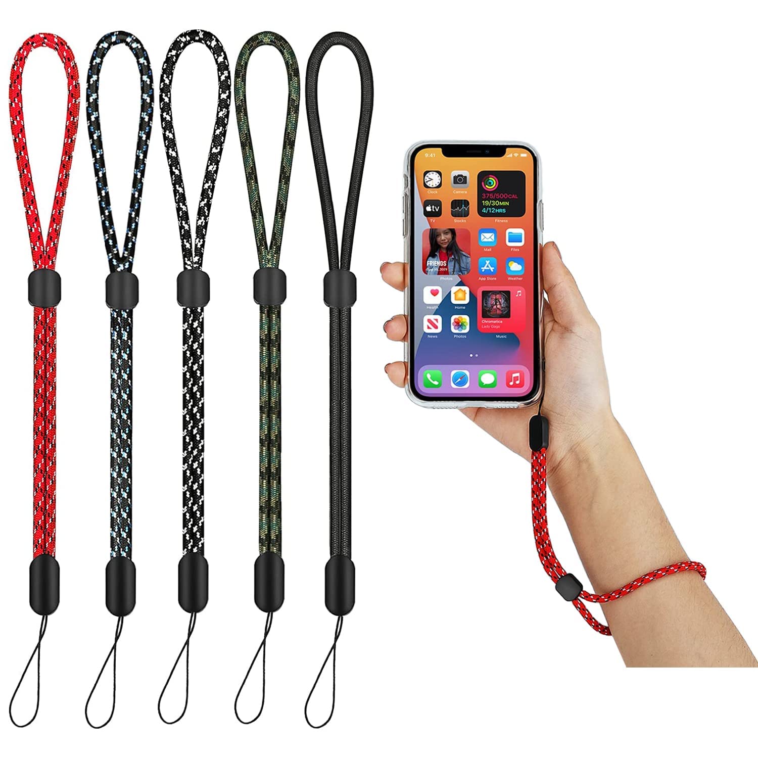 5 Pcs Hand Wrist Strap Lanyard For Phone Nylone Wristlet Straps Adjustable Keychain String for Cell phone Case Holder for Cellphones, Phone Cases, Keys, Camera, and ID, USB Flash Drives-image-14