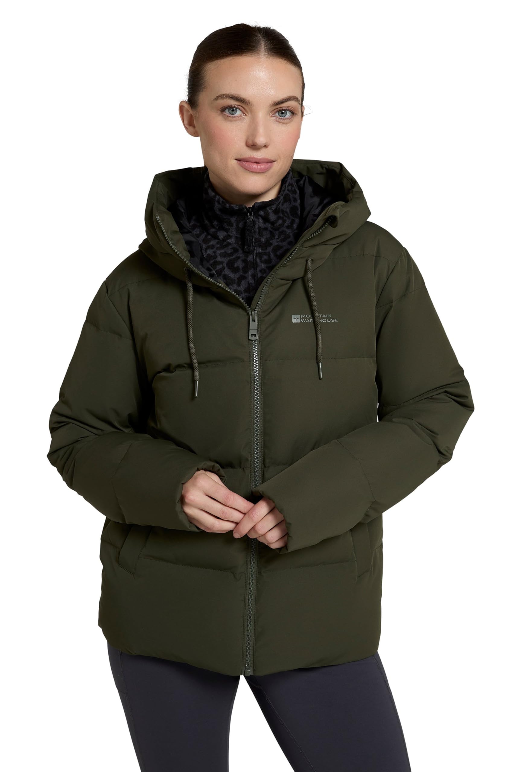 Mountain Warehouse Cosy Wrap Womens Long Down Jacket Khaki Women's Size 12