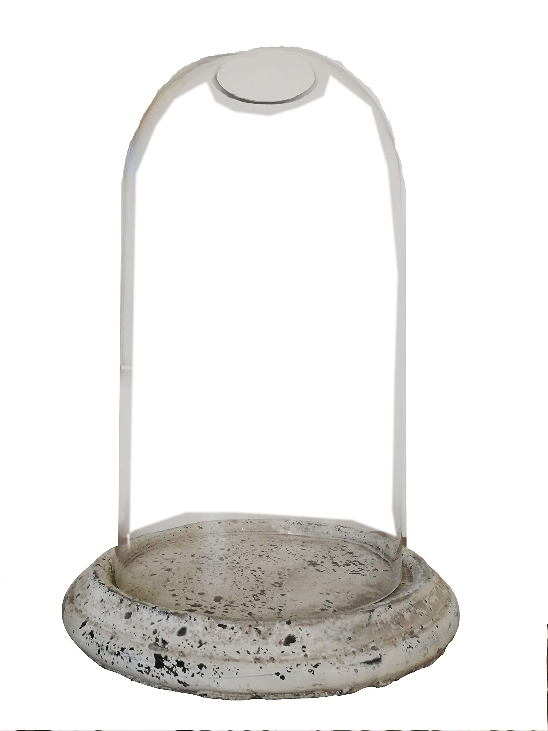 Cloche en verre J-line avec socle en pierre objet d'art pour interieur chic