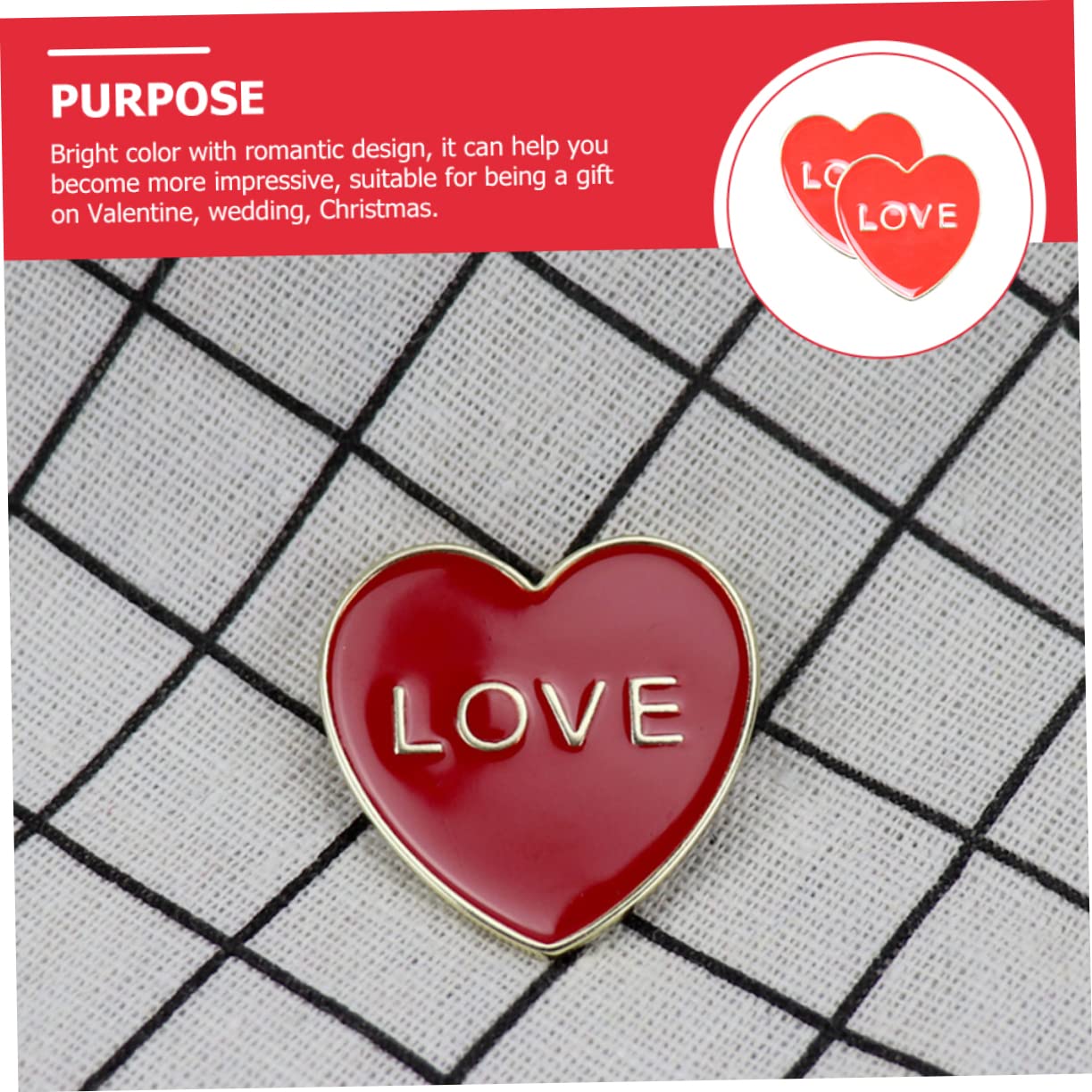 10 Piezas Broche Imperdible Alfiler De Corazón De Boda Alfiler Estético Pasador De Cuello Pin De Esmalte De Corazón Rojo Pasador De Mochilas 3d Ropa De Mujer Aleación Suéter