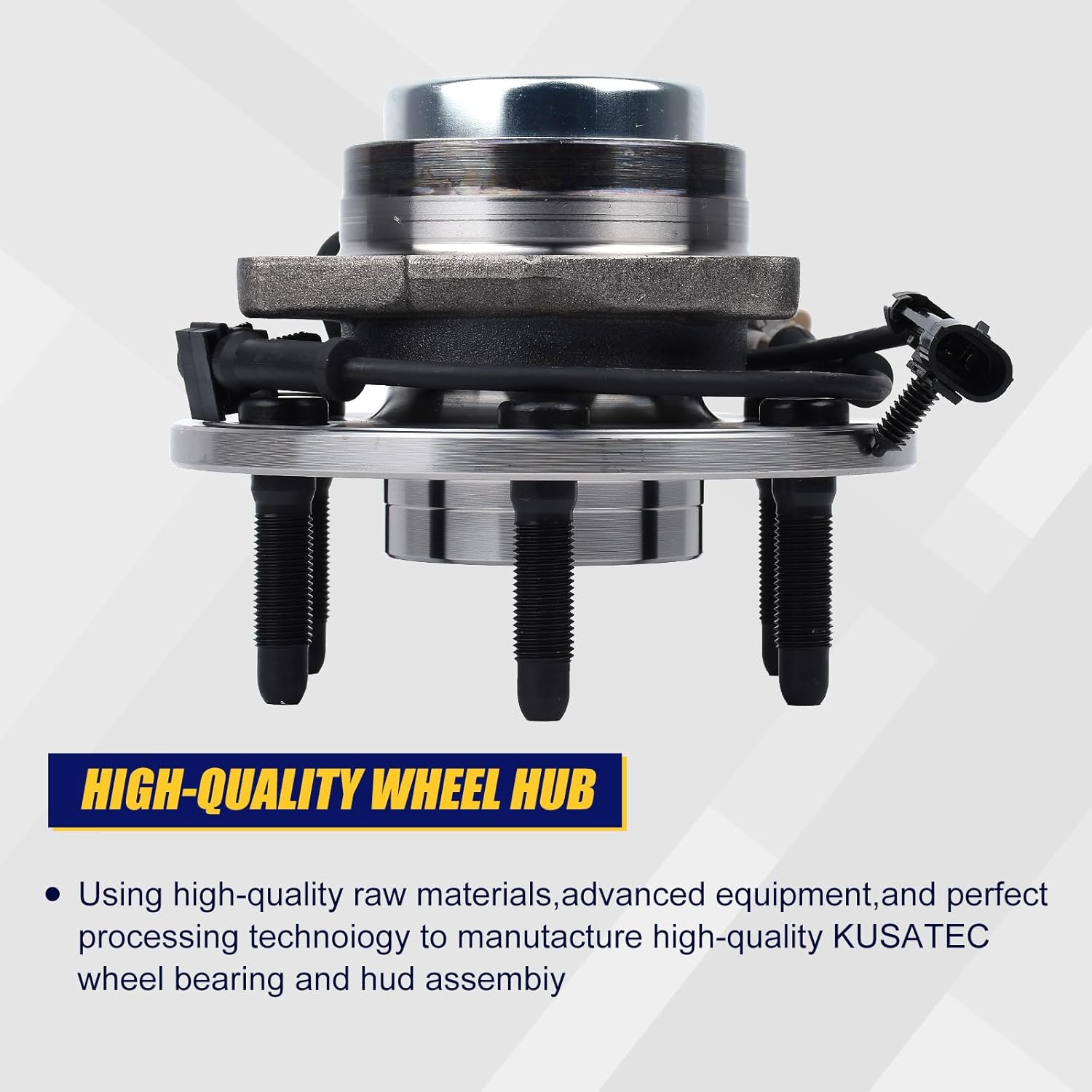 KUSATEC 515053 Front Wheel Bearing and Hub Assembly Compatible with 2000-2008 Cadillac Escalade,Chevy Avalanche Express Suburban 1500 2500 Tahoe,GMC Savana Yukon XL 1500 2500, 6 Lug Bolts w/ABS