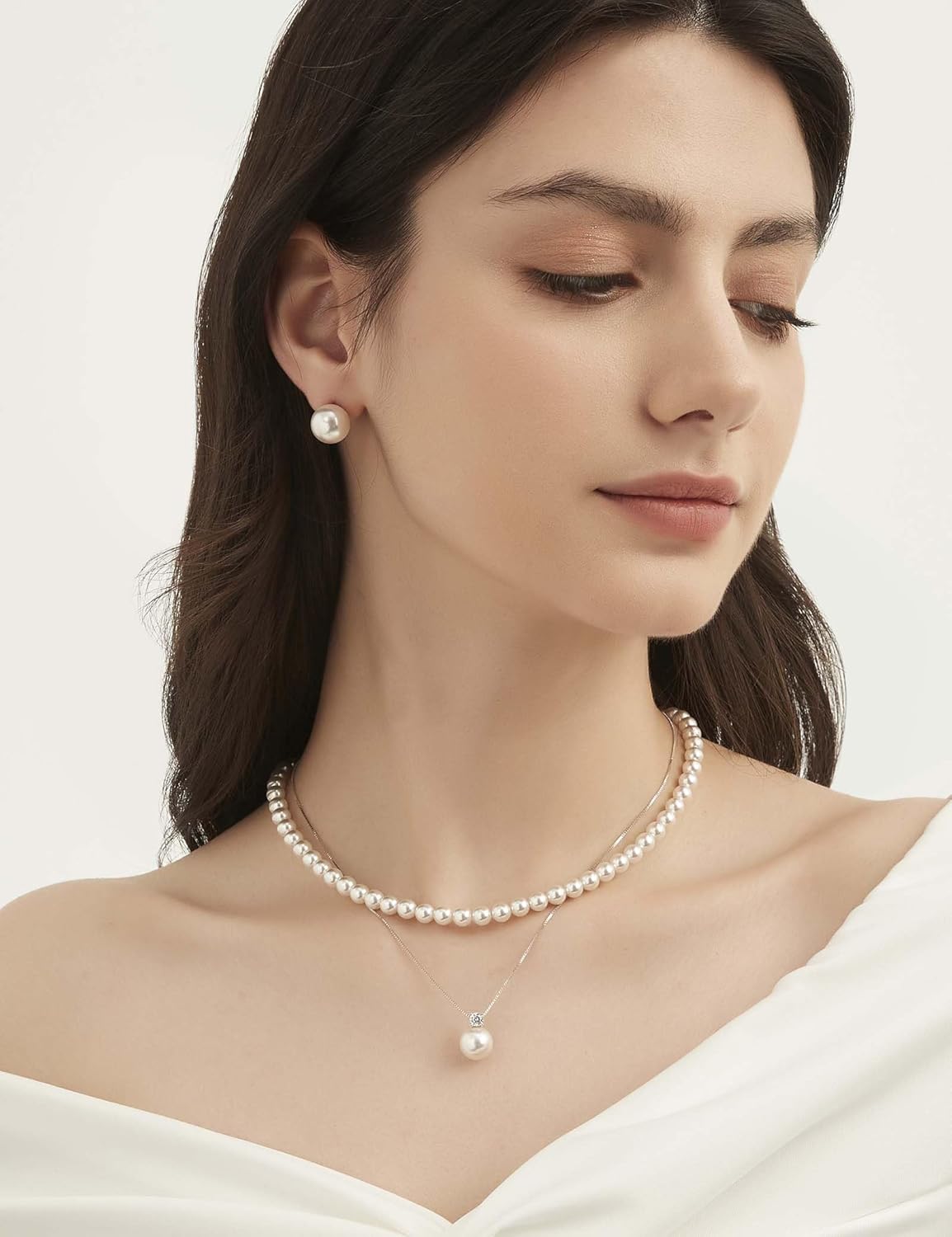 Mameloly Pearl Earrings for Women Dainty 925 Sterling Silver 14K Gold Plated 6MM/8MM/10MM/12MM Handpicked Simulated White Pearl Stud Earrings Hypoallergenic - Image 6