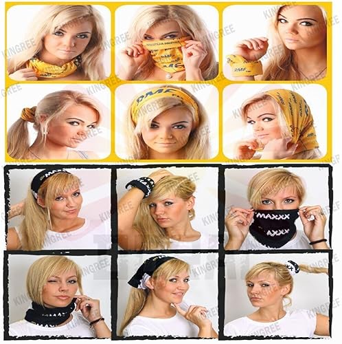 Miniatura 6 de KINREE 9PCS Face Mask Bandanas Headband Head Wrap Scarf Neck Warmer Headwear Balaclava for for Dust Sun Wind