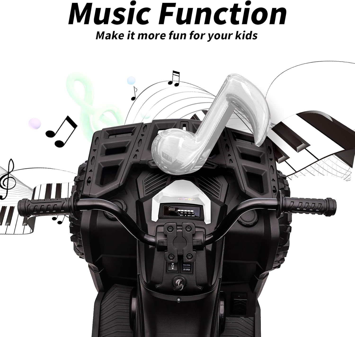 Hikiddo - Juguete Eléctrico ATV De 4 Ruedas, 24 V 4 WD Para Niños