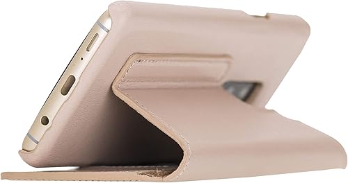 Vista 5 de Venito Venice - Funda delgada compatible con Galaxy S9 con soporte, cartera, cierre automático y función de bloqueo RFID (rosa nude)