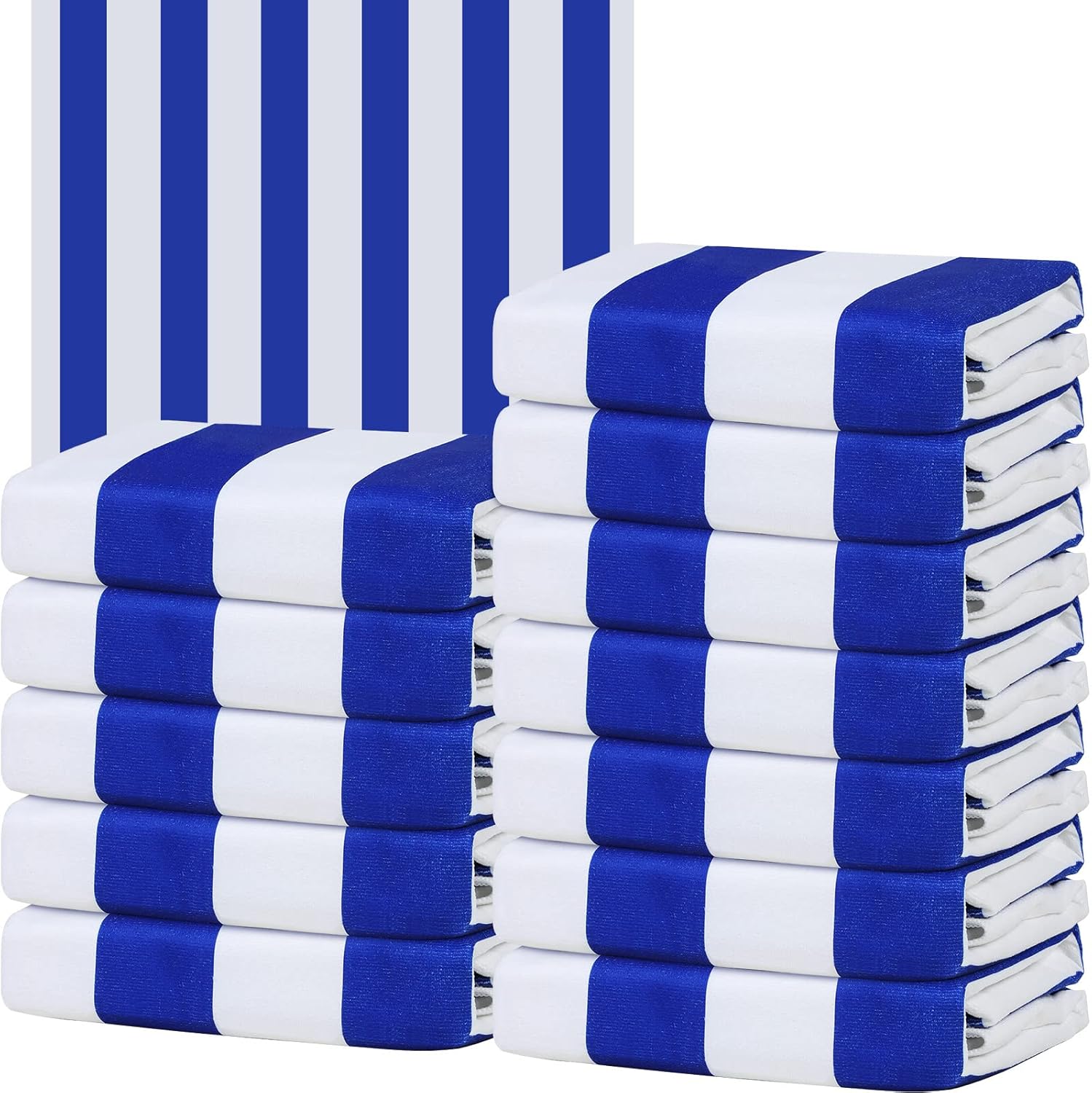Qunclay 12 Pack Oversized Stripe Beach Towels Bulk 40 x 70