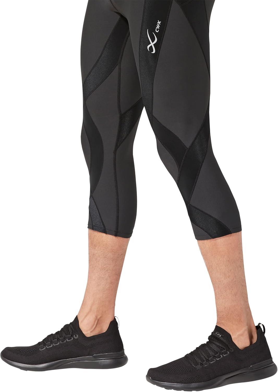 CW-X Men's Endurance Generator Insulator Joint and Muscle Support 3/4 Compression Tight, Base Layer Capri Pants for Skiing