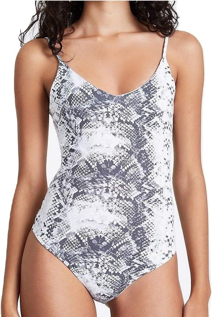 Snake Print Unitard Top Multi-Color