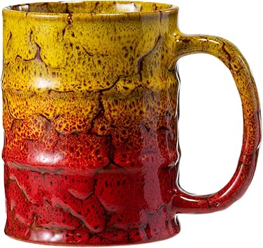 Coffee Mug,20 Oz Coffee Cups Ceramic Tea Cup Large Coffee Mug for Office and Home - Dishwasher and Microwave Safe Novelty Coffee Mug1,Yellow and Red