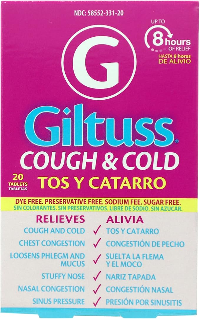 Giltuss Adult Cough & Cold Tablets, Cough and Cold, Chest Congestion Tablets, 1