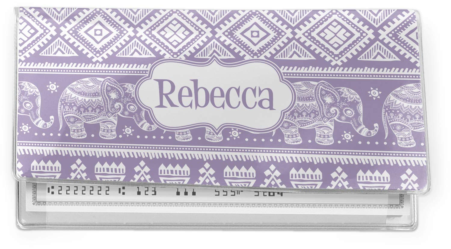 RNK Shops Personalized Baby Elephant Vinyl Checkbook Cover