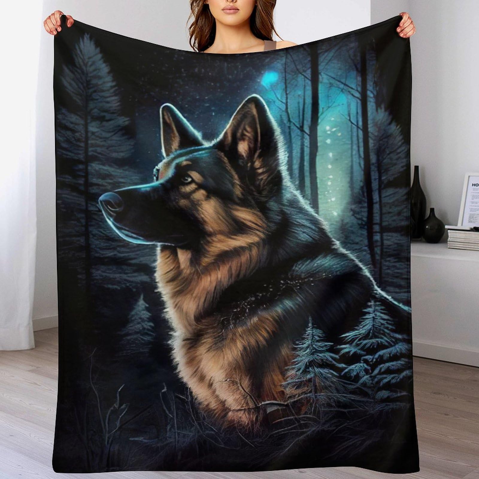 Couverture en flanelle Berger Allemand contre les frissons d'hiver