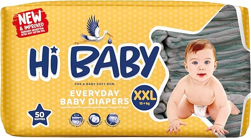 Hi Baby Everyday 50 Nappies, 2X-Large (Pack of 5)