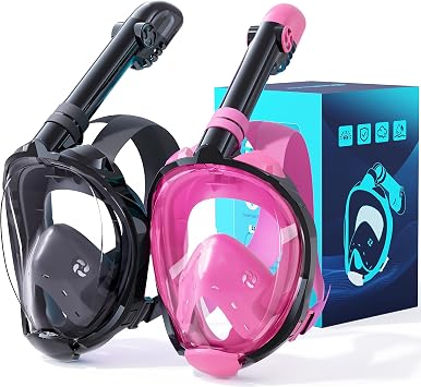 Greatever G2 Snorkeling Gear for Adults 2PCS Full Face Snorkel Mask