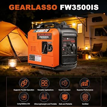3300W Portable Inverter Generator Powered Ultra-Quiet 4-Stroke 145cc