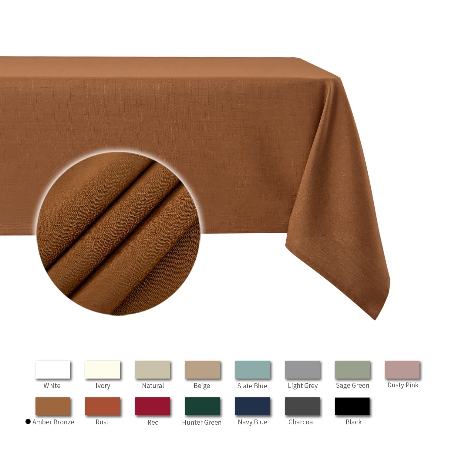 maxmill Slubby - Mantel de cosecha texturizado, resistente al agua, sin arrugas, a prueba de derrames, suave, para cosecha de otoño, fiestas de Acción de Gracias, decoración de cena, rectangular, 60 x