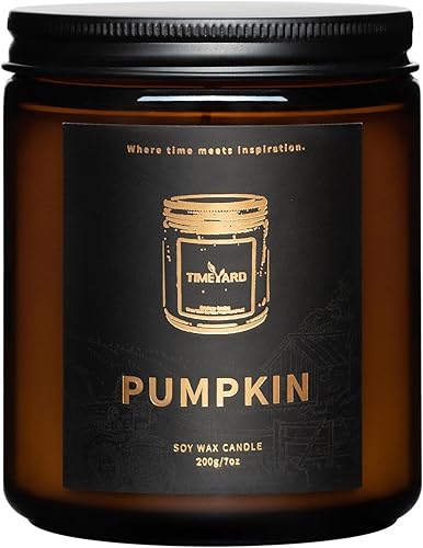 TIMEYARD Vela perfumada de calabaza, vela de regalo para hombres y mujeres, moderna vela en tarro de Halloween para el hogar, velas de soja